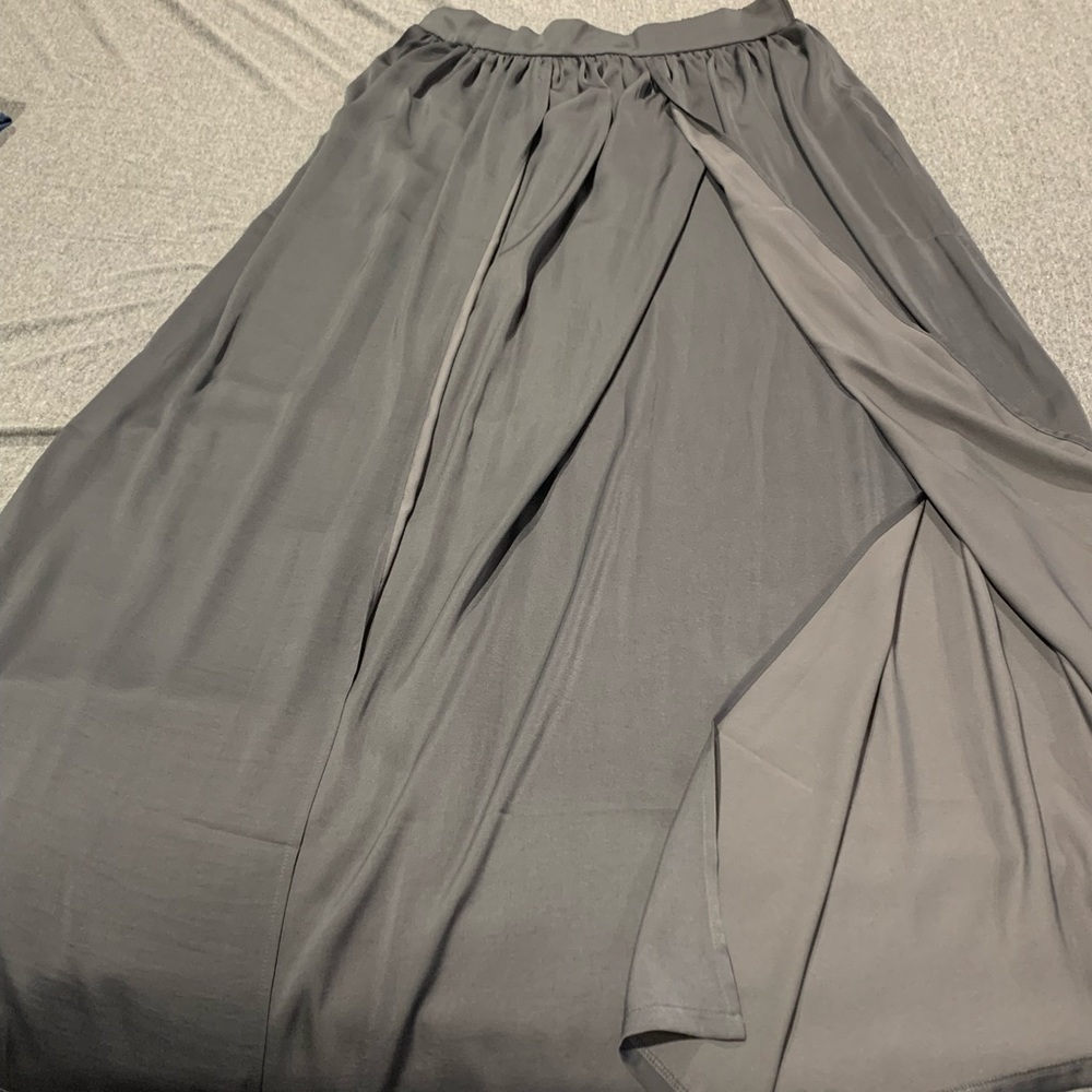 Silky Grey maxi skirt
